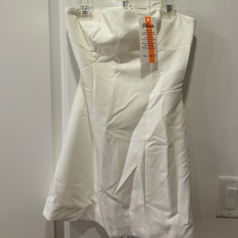 Strapless STHCute White Puff Dress NEW WITH TAGS